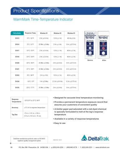 WarmMark Time-Temperature Indicator