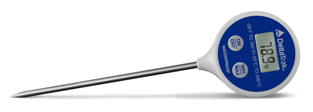 FlashCheck® Lollipop Waterproof Min/Max Digital Thermometer w/105mm Probe,  Model 11036 - DeltaTrak