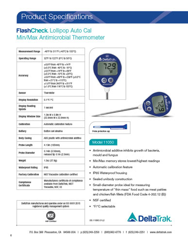 11050 FlashCheck Waterproof Lollipop Min/Max Thermometer, DeltaTrak by  Muser Probe Thermometers Thermometers DeltaTrak Kuala Lumpur (KL),  Malaysia, Selangor, Sunway Velocity Supplier, Suppliers, Supply, Supplies