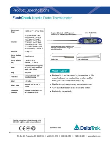 DELTATRAK FlashCheck® Jumbo Display Auto-Cal Anti-Microbial Needle Tip  Thermometer Model : 11083 Others Selangor