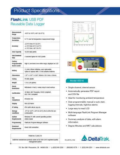 FlashLink® Certified Vaccine Data Logger with Glycol Bottle