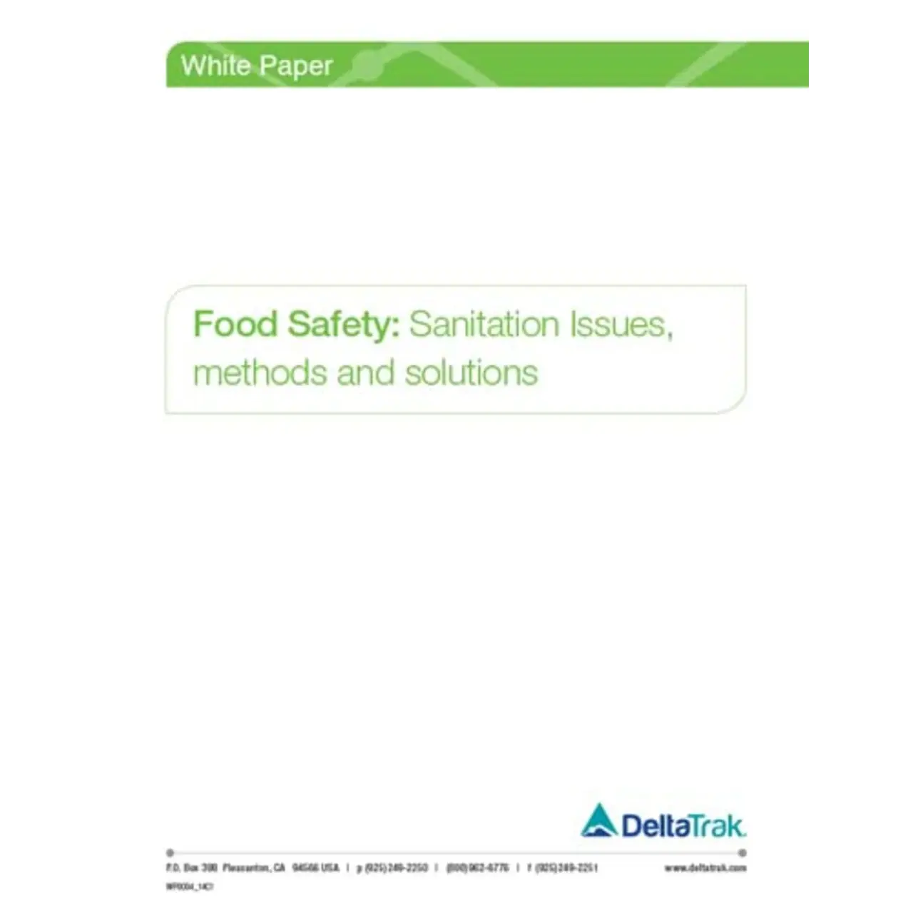 Food Safety: Sanitation Issues, Methods & Solutions