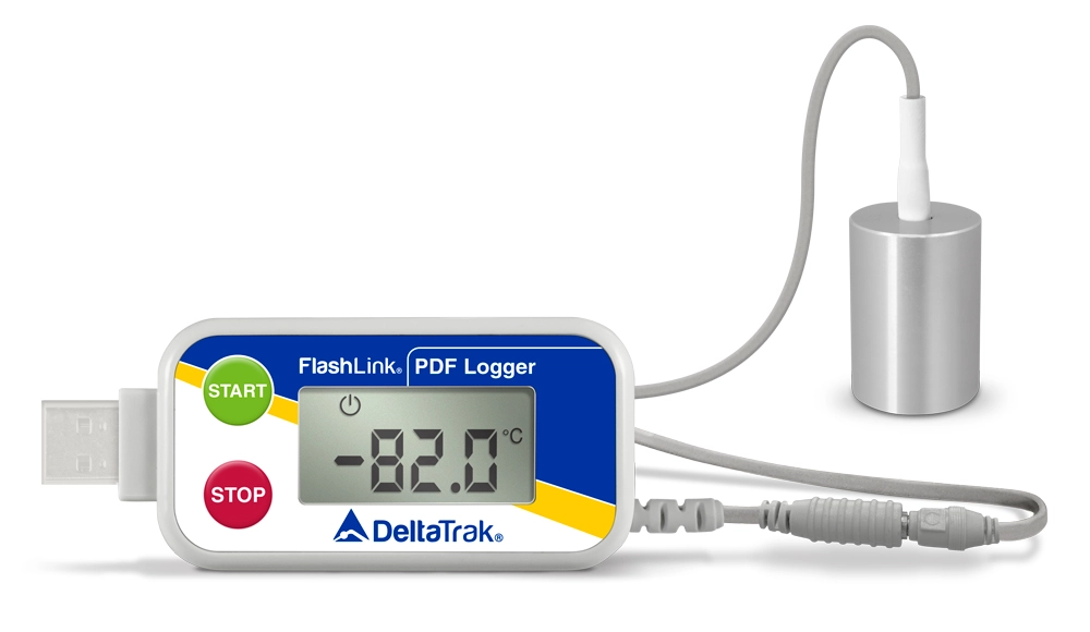 FlashLink® Certified Vaccine ULT PDF Data Logger with External Aluminum Sensor